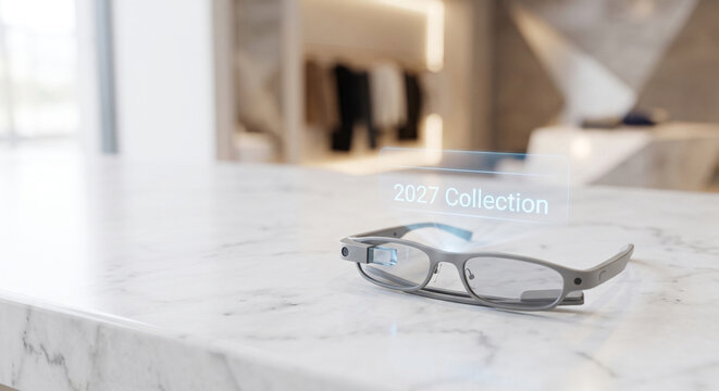 Sunglasses in a luxury clothing store 2027.