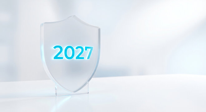 Cybersecurity New Year 2027 Digital Protection Background with Secure Network Technology, Enterprise Data Defense, Advanced Security Banner Representing Trust and Future Digital Resilience Concept