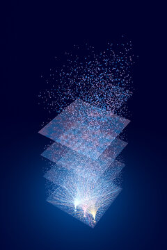 Big Data Structure and Layered Data Visualization Technology 3D rendering