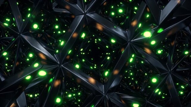 結晶化金属の深宇宙空間でプラズマ光とエネルギーが広がるCG背景映像