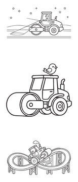 road roller line art, construction vehicle drawing, roller machine sketch, asphalt roller coloring page, heavy machinery outline, construction equipment art, road roller illustration, vehicle line dra