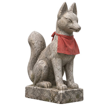 Traditional Japanese kitsune fox statue