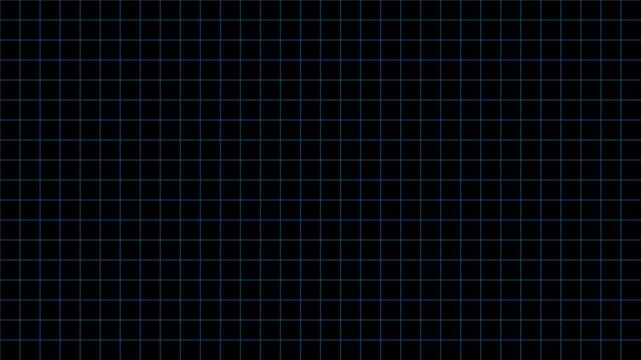 Quantum computing glitch and blue digital grid network animation