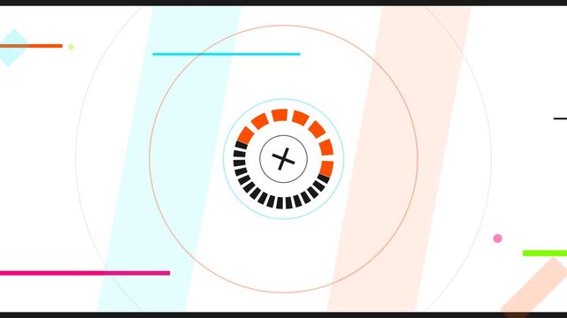 Loading progress circle with abstract background animation