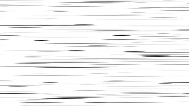 Manga horizontal speed lines seamless loop on white background, black streaking motion lines flowing fast, 4K comic effect motion graphic for multiply blend