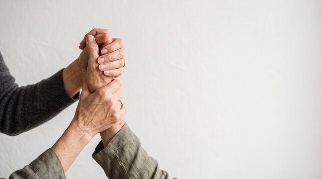 Symbolic close-up of hands firmly clasped, conveying a powerful message of mutual support, unwavering solidarity, and the profound strength found in human connection and assistance