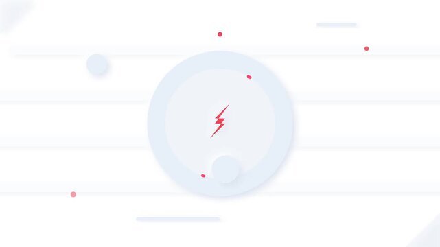 Abstract lightning bolt energy circle icon motion graphic animation