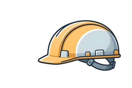 Safety hard hat helmet vector illustration flat design construction worker safety helmet icon isolated on white background