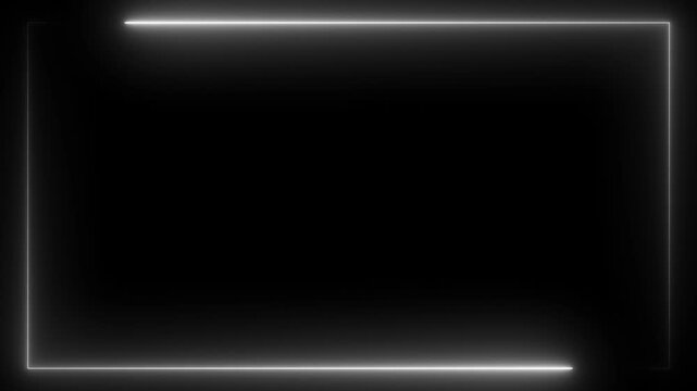 Animation of glowing neon rectangles abstract background. Abstract glowing neon light rectangle border frame animation, abstract glowing neon rectangle border frame. Square rectangle picture frame 