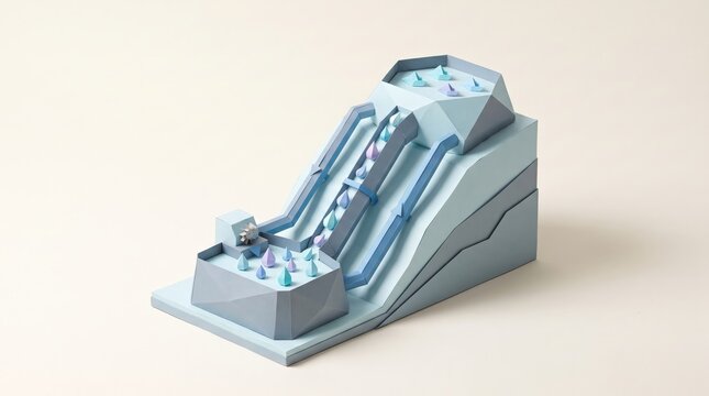 Colorful Geometric Slide Model for Creative Design and Playful Concepts in Minimalist Style