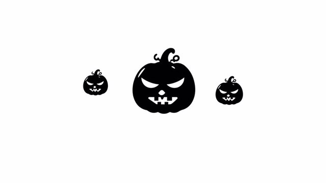 Bouncing Pumpkin Halloween Animation with Transparent Alpha Channel
