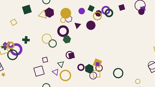 pattern geometric horizontal Abstract geometric shapes background with colorful circles, squares, triangles, and hexagons