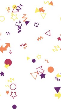 pattern confetti Colorful Geometric Shapes and Confetti Falling on White Background Festive Celebration Elements
