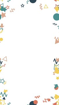 pattern confetti Festive Confetti Border with Stars Circles Triangles and Wavy Lines for Celebrations and Parties