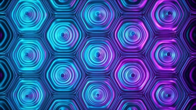 フォトニック結晶共振器で六角対称の干渉波面が広がるCG背景映像