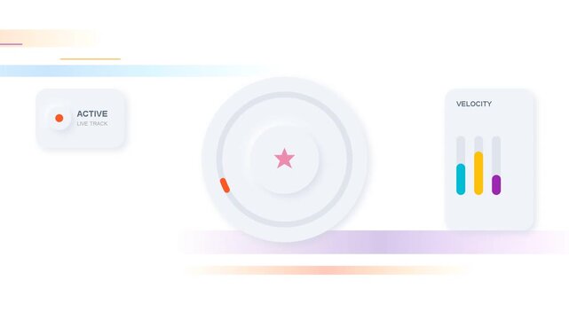 Neumorphic active status dashboard widget animation