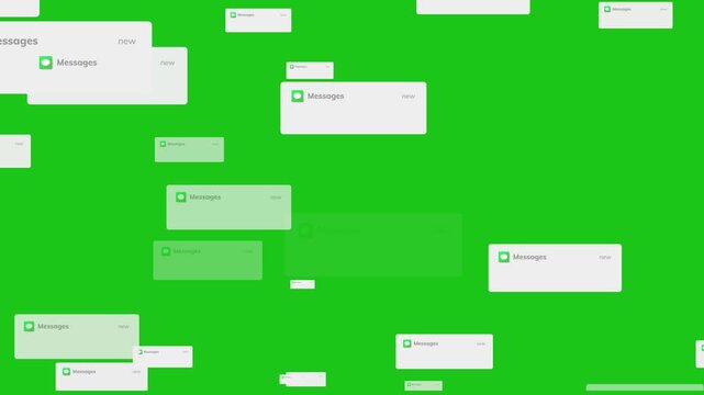 speech bubbles Falling, Falling Chat Bubbles Animation Background. A shower of outline circular speech balloons. A shower of rounded speech balloons. Alpha Channel. 
