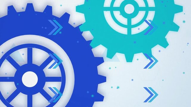 Interlocking mechanism gears arrows seamless loop motion background