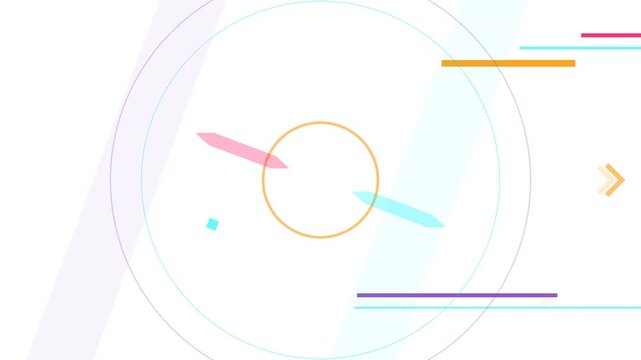 Futuristic circle HUD compass animation with rotating pointers