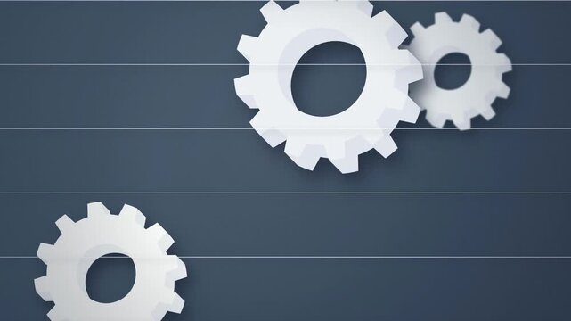 3D gear wheels panning right seamless loop motion background