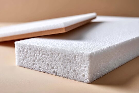 White polystyrene foam sheet, Lightweight textured material backdrop, Packaging industrial protective element