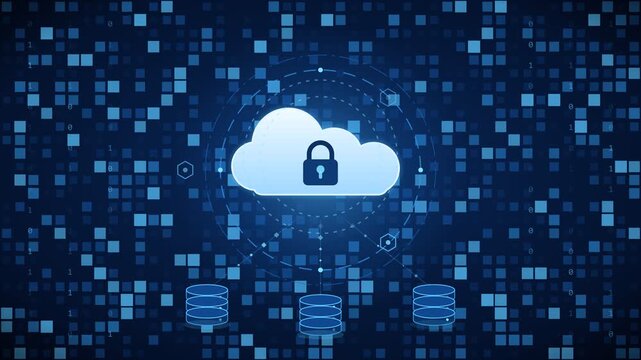 Cloud Security & Data Protection Interface &ndash; Futuristic Cyber Storage Animation