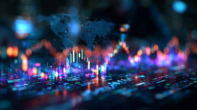 Global Financial Stock Market Candlestick Chart Data Visualization