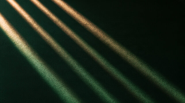 Diagonal Sunlight and Shadow Pattern on Green Velvet Texture