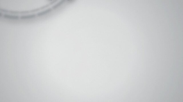 White 3d mechanical gears rotating seamless loop background