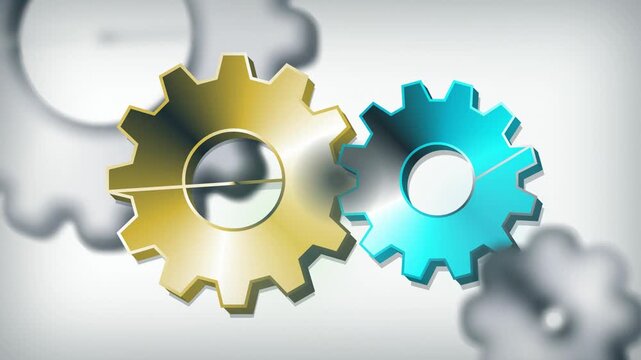 3D gear wheels rotating seamless loop motion background
