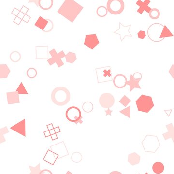 pattern geometric square Abstract geometric shapes pattern in soft pink colors seamless background design element