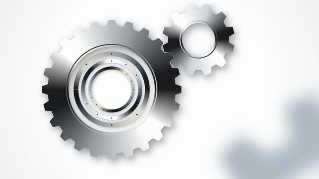Metallic cogs interlocking seamless loop motion background
