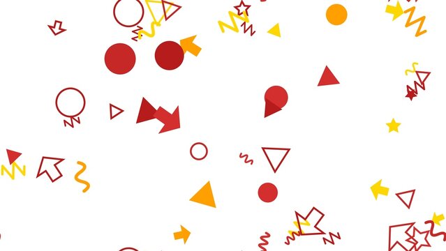 pattern confetti horizontal Memphis Style Abstract Geometric Shapes Vector Graphic