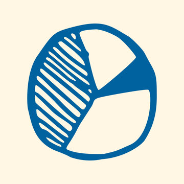 Pie Chart Diagram Hand Drawn Vector Illustration
