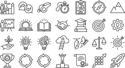 Fototapeta premium Document management line editable icon set. Contain icons related to Document, management, organization, folder, archive, storage, and more. Editable stroke. Vector illustration