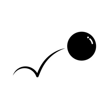 Bouncing ball. Motion, movement, rebound concepts. Glyph vector design isolated illustration.	