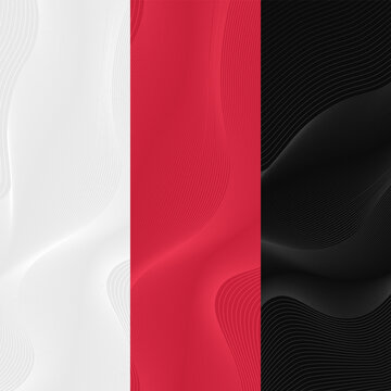 Set of red, black and white abstract background curve stripes line pattern. Minimalist flat design. Simple template banner collection design. Design for banner, web, flyer, card, poster, wallpaper.