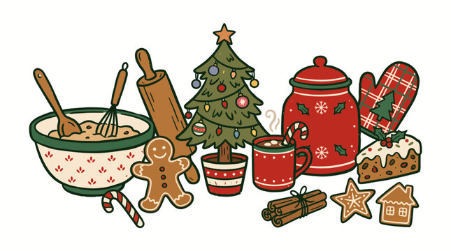 Vintage Christmas Kitchen Collec&hellip; SVG vector illustration collection with premium hand drawn decorative elements, creative graphic design assets for branding, crafts, printing, digital projects and mo
