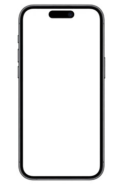 Mobile Phone Mockup Isolated, Blank Smartphone Screen Template for App and Website Presentation
