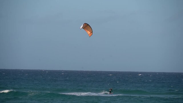 kite surfing in the sea - 4k