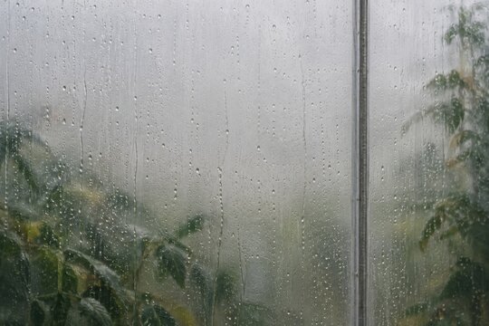 Vendor Lowers Clear Rain Screen Over Produce Stall