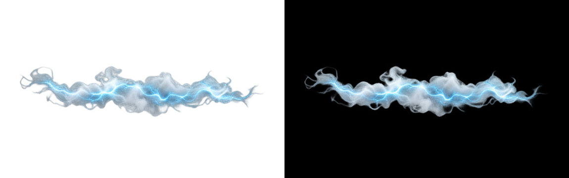 White storm cloud border on transparent background, horizontal billowy cumulus weather vapor smoke mist band with soft rolling puffy edges. Natural overcast sky meteorology atmosphere banner.