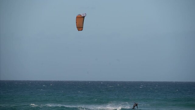 kite surfing in the sea - 4k