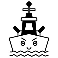 Obraz premium Proud Battleship Duotone Style Icon
