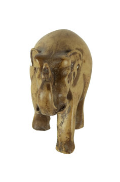 Elephant figurine sculpture carving with transparent background