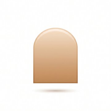 Minimalist copper arch shape icon template with smooth metallic gradient fill