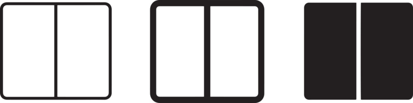 Two Column Layout Icons, Split Screen Design Elements, Vertical Division Graphics