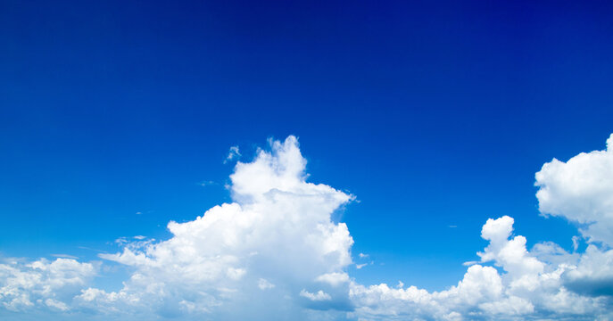 blue sky with clouds closeup