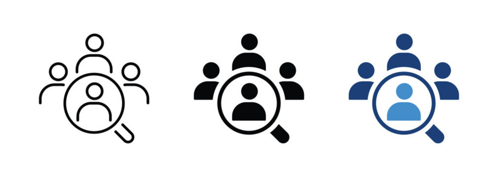 Recruitment icon for hiring and human resources. Transparent vector