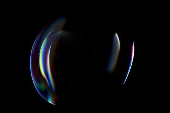 Abstract minimalist design, iridescent glass shape, 3d render